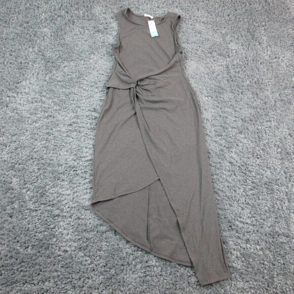 Heatherly Dresses & Skirts - Heatherly Dress Womens Medium Gray Sonia Faux Wrap Asymmetrical Knit NWT